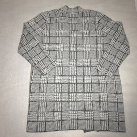 Passports Women's White & Gray Open Front Cardigan Sweater Size XL Cozy Soft - Picture 5 of 7